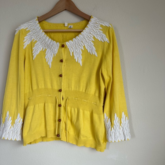Anthropologie Moth Twee Cotton Lace Knit Cardigan - Picture 2 of 12